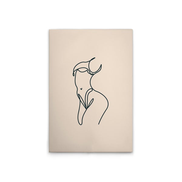 Leinwand mit abstrakter, stilisierter Frauendarstellung