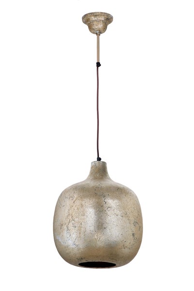 Designer Hängelampe Metall Silber galvanisiert 38 cm | Wohnzimmer Esszimmer Leuchte