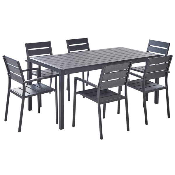 Gartenmöbel Set 6-Sitzer VERNIO Schwarz