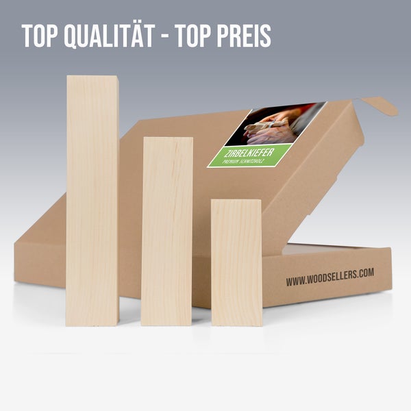 Zirbelkiefer Schnitzholz mit geöffneter Verpackung