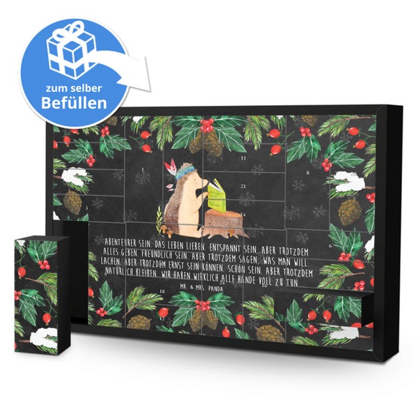 Mr. & Mrs. Panda Befüllbarer Adventskalender Igel Federschmuck - Schwarz