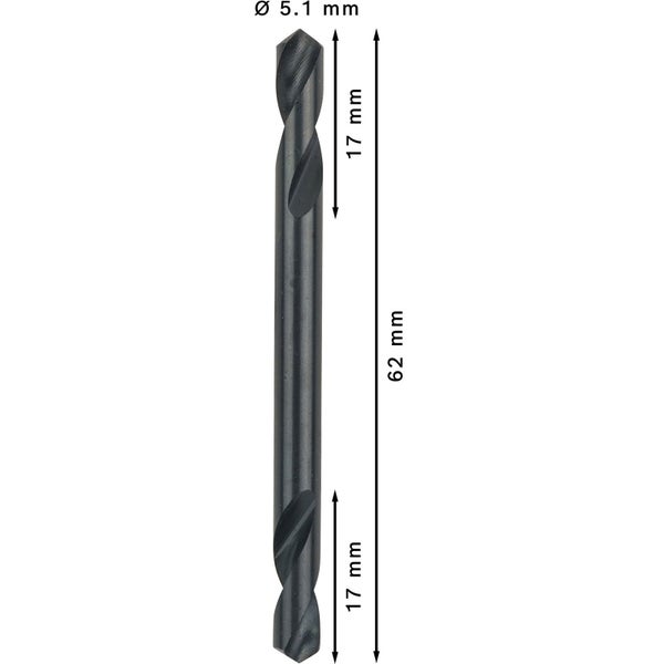 Bosch PRO Metal HSS-G Spiralbohrer mit Doppelklinge 5,2 x 17 x 62 mm - 2608597596