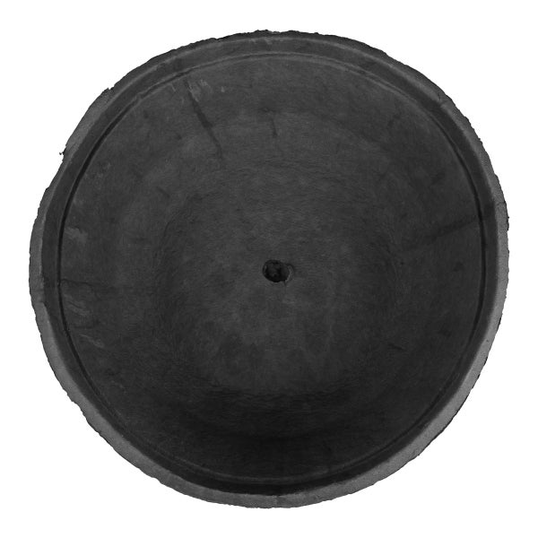 Schwarzer Pflanzkübel aus Kunststoff, Ansicht von oben