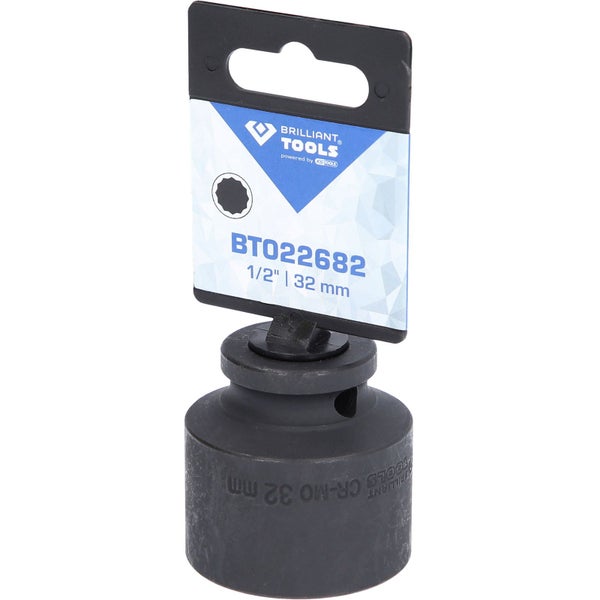 BRILLIANT TOOLS 1/2 Kraft-Stecknuss Zwölfkant 32 mm kurz - BT022682