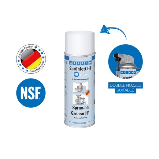 WEICON Sprühfett H1 | Schmierstoff für den Lebensmittelbereich NSF H1 | 400 ml | gelblich-weiß