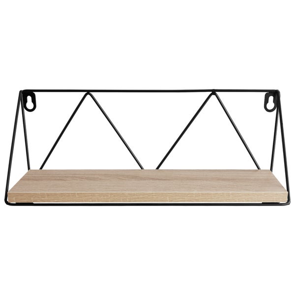 2er Set Wandregal tectake Rockport Tiefe 13 cm Industrial Style Industrial Holz hell, Eiche Sonoma