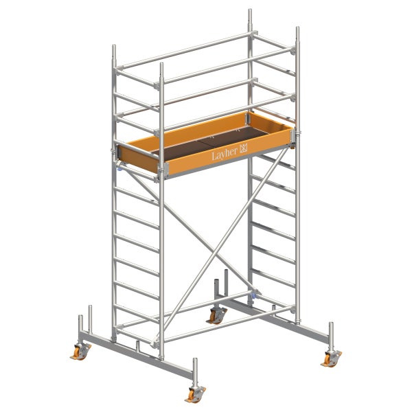 Rollgerüst mit Layher Logo