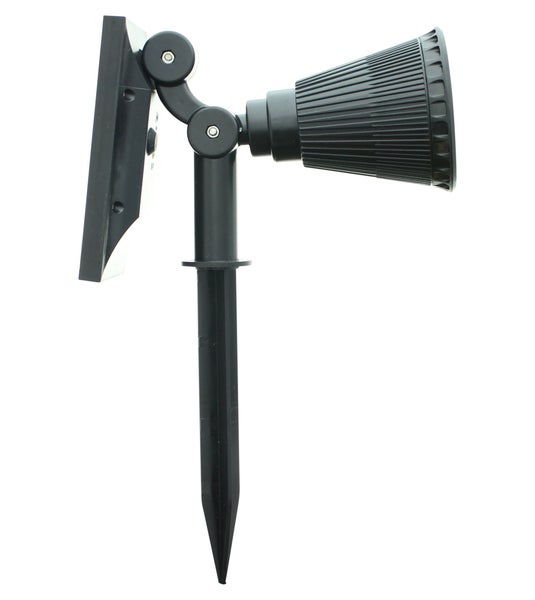 FRANK FLECHTWAREN | LED-Solarstrahler Spotlight, KUNSTSTOFF, H:15cm, mit Stecken 35cm