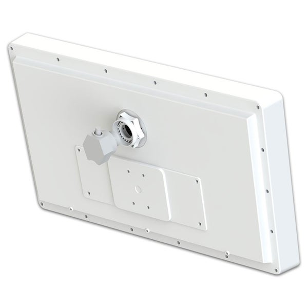 Rückseite eines LED Panels mit Kunststoffgehäuse und zentraler Montagehalterung sowie Anschlussvorrichtung