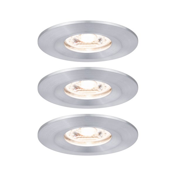 LED Einbauleuchte Nova Mini Coin Basisset starr IP44 rund 65mm Coin 3x4W 3x310lm 230V 2700K Alu gedreht