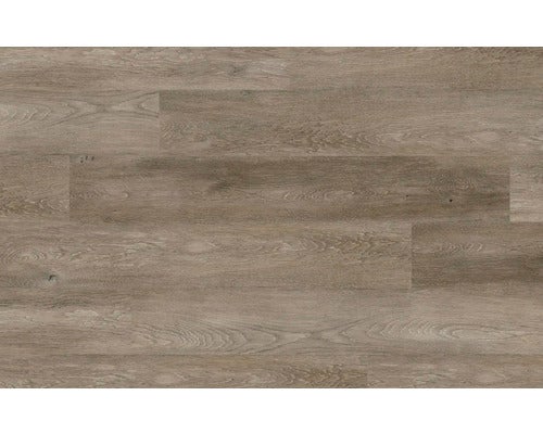 Bodenbelag in Holzoptik mit Eichenmaserung in Graubraun.
