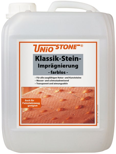 Unio Stone Klassik-Stein-Imprägnierung, farblose Steinimprägnierung für saugfähige Natur- und Kunststeine