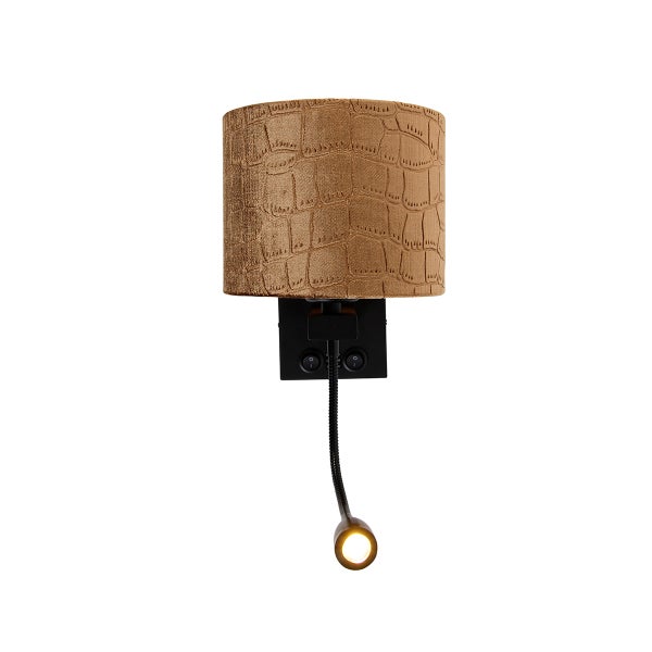 Wandleuchte mit Schirm und Leselampe
