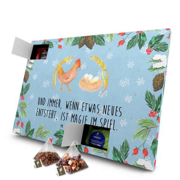 Mr. & Mrs. Panda Tee Adventskalender Huhn Stolz - Blau Pastell