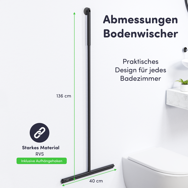 EAVY Wasserabzieher Edelstahl Schwarz 135 cm