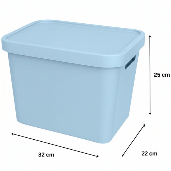 Kunststoff Aufbewahrungsbox mit Deckel 32 mal 22 mal 25 Zentimeter