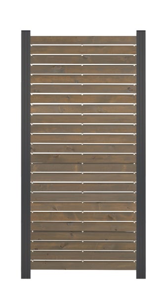 GartenLand Rhombus Holz Zaun Craftwood ca. 81,5 x 180 cm Skandinavische Kiefer Grau FSC® Ohne Pfosten Ohne Abschlussleiste