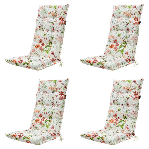 Hochlehnerauflage Milly natur - Ca. 123x50 cm - 4er-Set