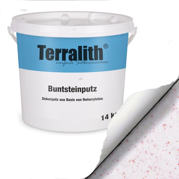 Terralith Buntsteininputz im Eimer