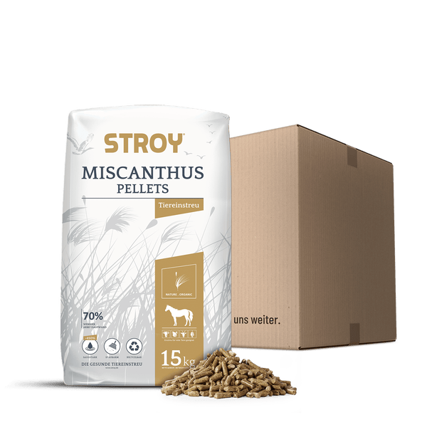 STROY Miscanthus Pellets Einstreu 15kg Einstreu Pelleteinstreu Miscanthus