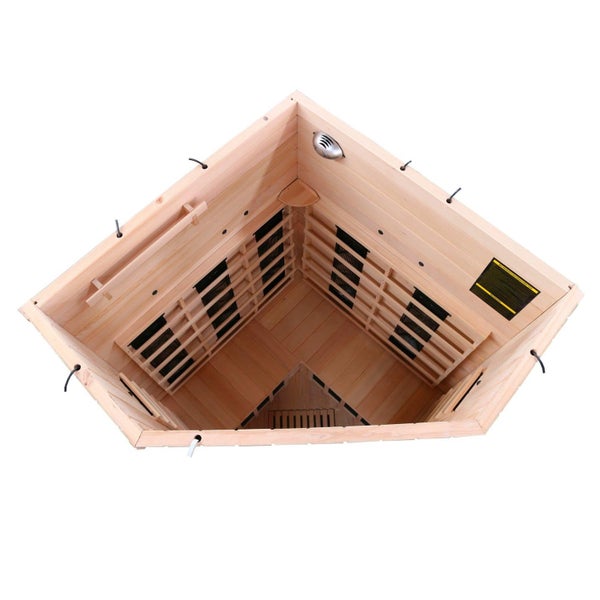 Dewello® Infrarotkabine Infrarotsauna LAKEFIELD 2 120cm x 120cm inkl. 5 Vollspektrumstrahler, 5 Karbonstrahler, LED