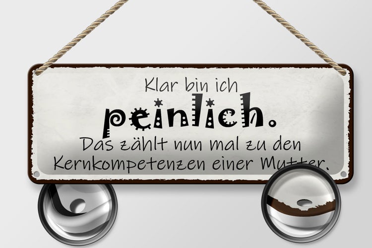 Blechschild Spruch 27x10cm Mutter klar bin ich peinlich das Dekoration