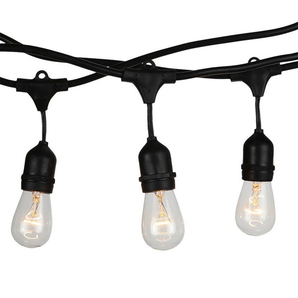 E27 LED Birnen Lichterkette - WP - Sockel - Schwarz - IP54