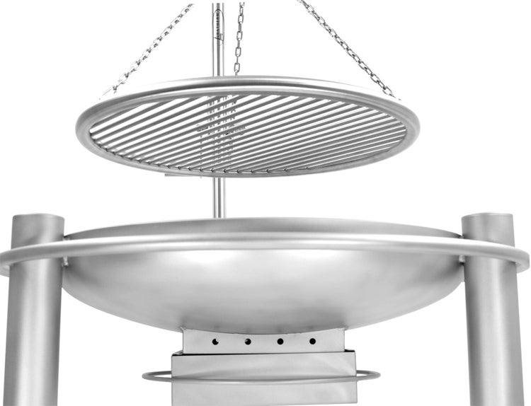 Libatherm Edelstahl-Schwenkgrill 70 cm Grillgalgen und Feuerschale mit Ascheschublade