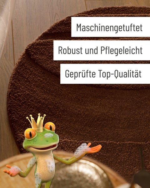Braune, maschinengetuftete Badematte, robust und pflegeleicht in geprüfter Top Qualität.