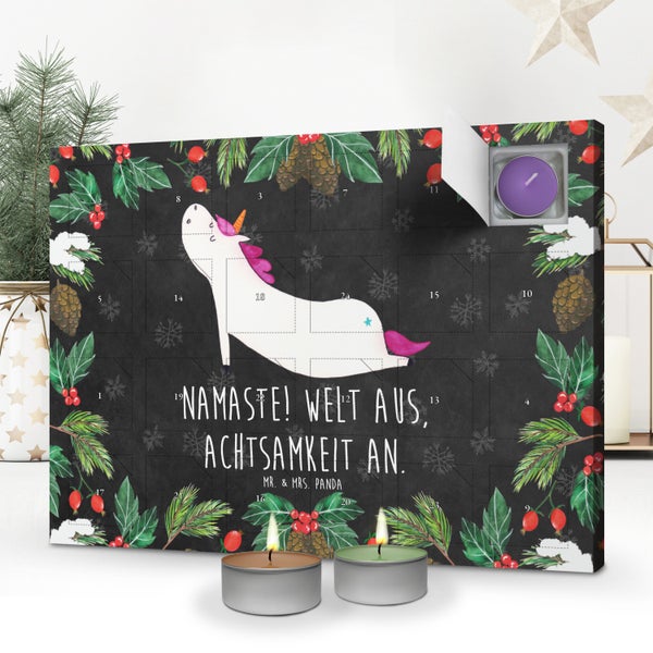 Mr. & Mrs. Panda Duftkerzen Adventskalender Einhorn Yoga - Schwarz