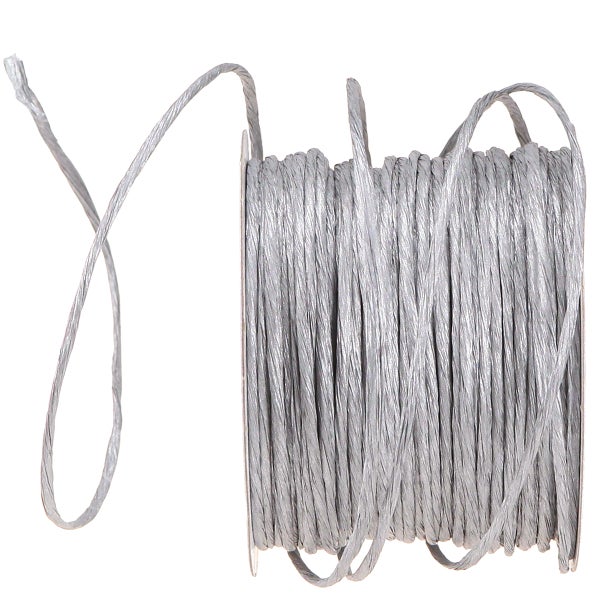 Silberne Dekokordel Tourbillon auf einer Spule aus Pappe, 50 Meter.