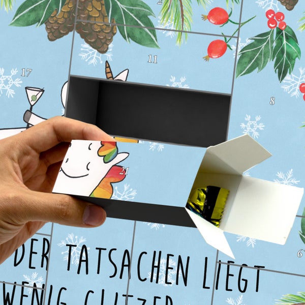 Mr. & Mrs. Panda Befüllbarer Adventskalender Einhorn Cocktail - Blau Pastell