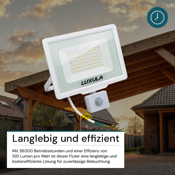 Luxula LED-Fluter mit Bewegungsmelder für Aussenbereiche