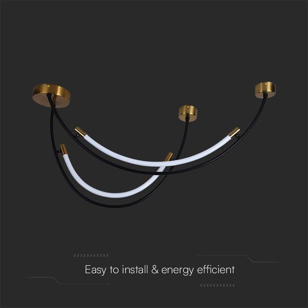 Deckenleuchte mit gebogenen Armen und Lampen