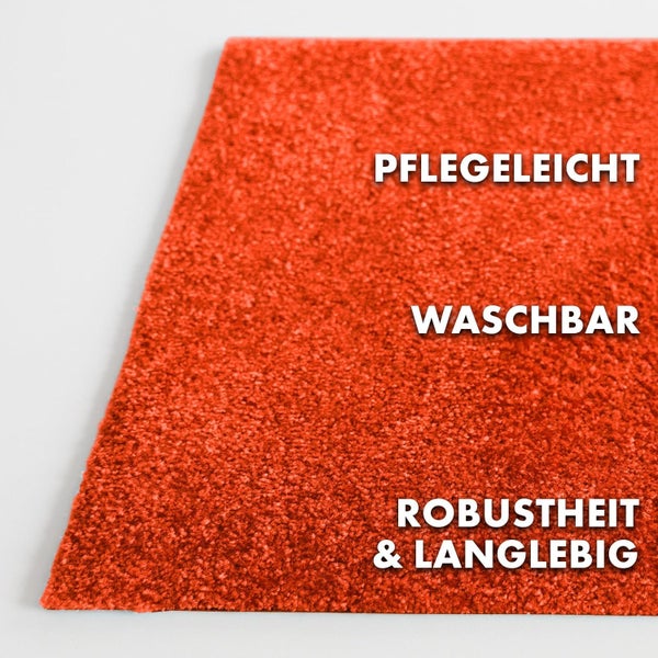 FLOORDIREKT Fußmatte Domenico - stilvolle & praktische Schmutzfangmatte - Rot - 50 x 80 cm