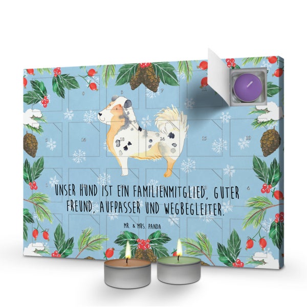 Mr. & Mrs. Panda Duftkerzen Adventskalender Hund Australien Shepherd - Blau Pastell