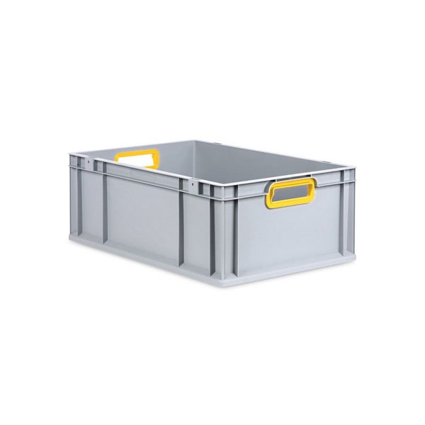 PROREGAL Spar Set 5x Eurobox Nextgen Color Mit Auflagedeckel & Schiebeschnappverschlüsse HxBxT 22 x 40 x 60 cm Griffe Gelb Offen Verstärkter Boden