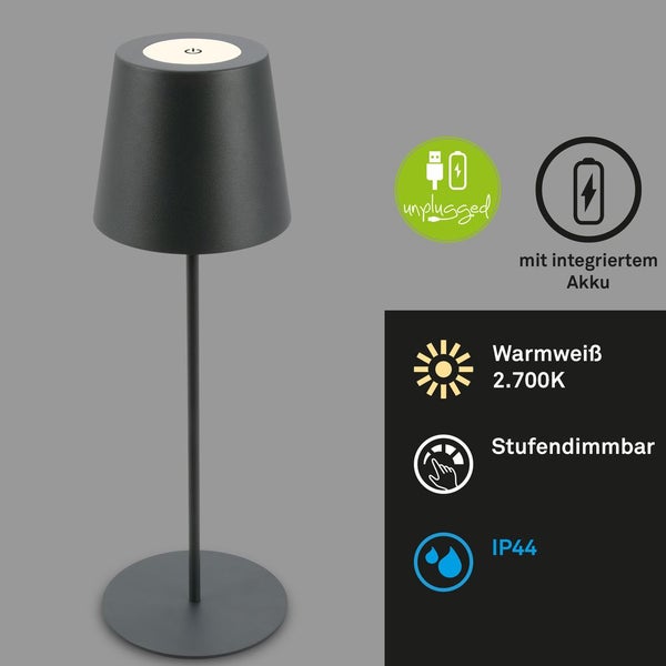 FULFILMENT ONLY 2 x LED accu table lamp,anthracite