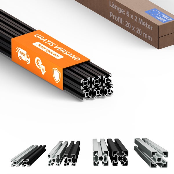 Aluminiumprofile im Paket mit gratis Versand und Made in Europe Siegel