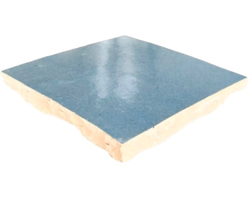 Handgefertigte Wandfliese Zellige Alhambra 33 Bleu Denim 10x10cm glänzend