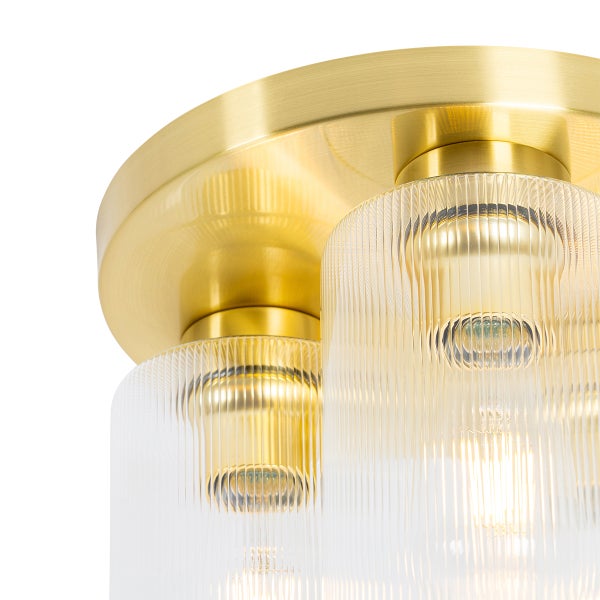 Deckenleuchte mit Lampenschirmen aus Glas