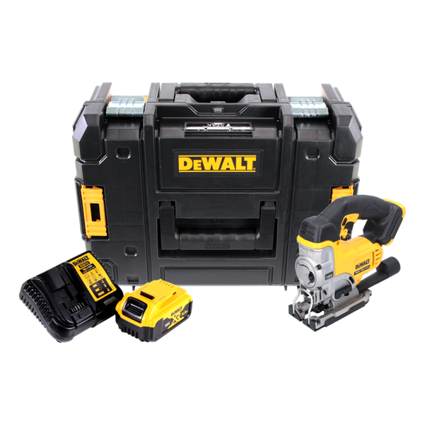 DeWALT Akku-Stichsäge Set mit 18 Volt Akku, Ladegerät und TSTAK Werkzeugkoffer