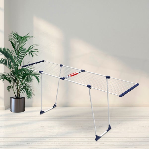 CasaSi Teleskop Wäscheständer ausziehbar 20m EasyFlex Weiß/Blau