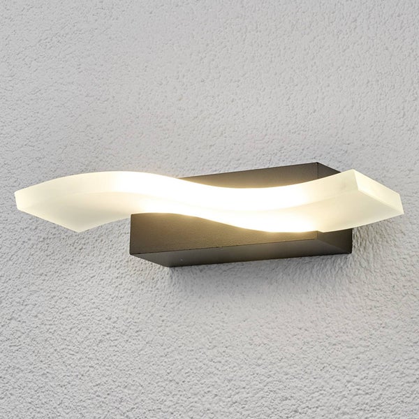 Lindby LED Wandlampe aussen graphit, Wandleuchte außen Außenleuchte IP44 Außenlampe Außenwandleuchte Gartenlampe Aussenleuchte Garten