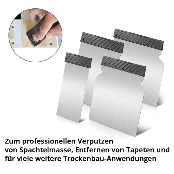 STAHLWERK Spachtelset 12-teilig 50, 80, 100, 120 mm, mit elastischer Klinge