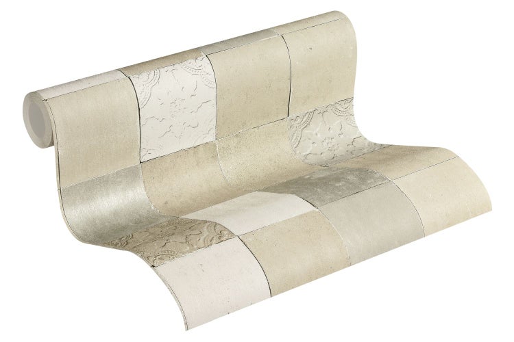Tapetenrolle mit Patchwork-Fliesendesign