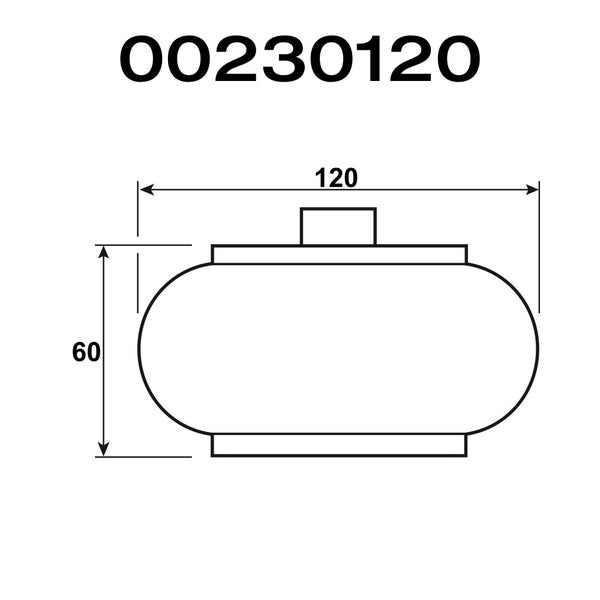 Technische Zeichnung eines Produkts mit den Maßen 120 und 60