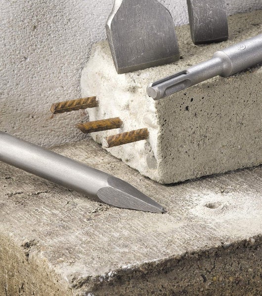 kwb SDS-Plus Hammer Meißel-Set, 12-teiliger Stein-u. Betonbohrer Satz im Kunstoff-Koffer, Bohrer-und Meißelset, groß