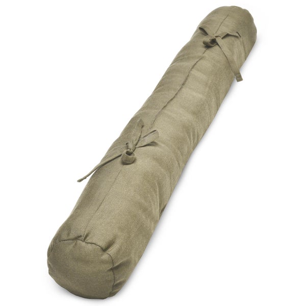 Zugluftstopper aus Stoff mit Bändern