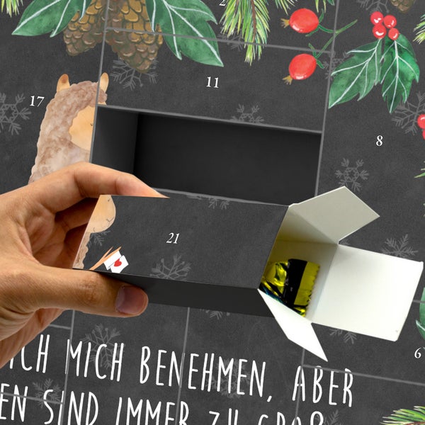 Mr. & Mrs. Panda Befüllbarer Adventskalender Alpaka Fahne - Schwarz